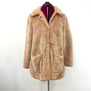 Anthropologie Brown Super Comfy Soft Teddy Coat S Relaxed Fit